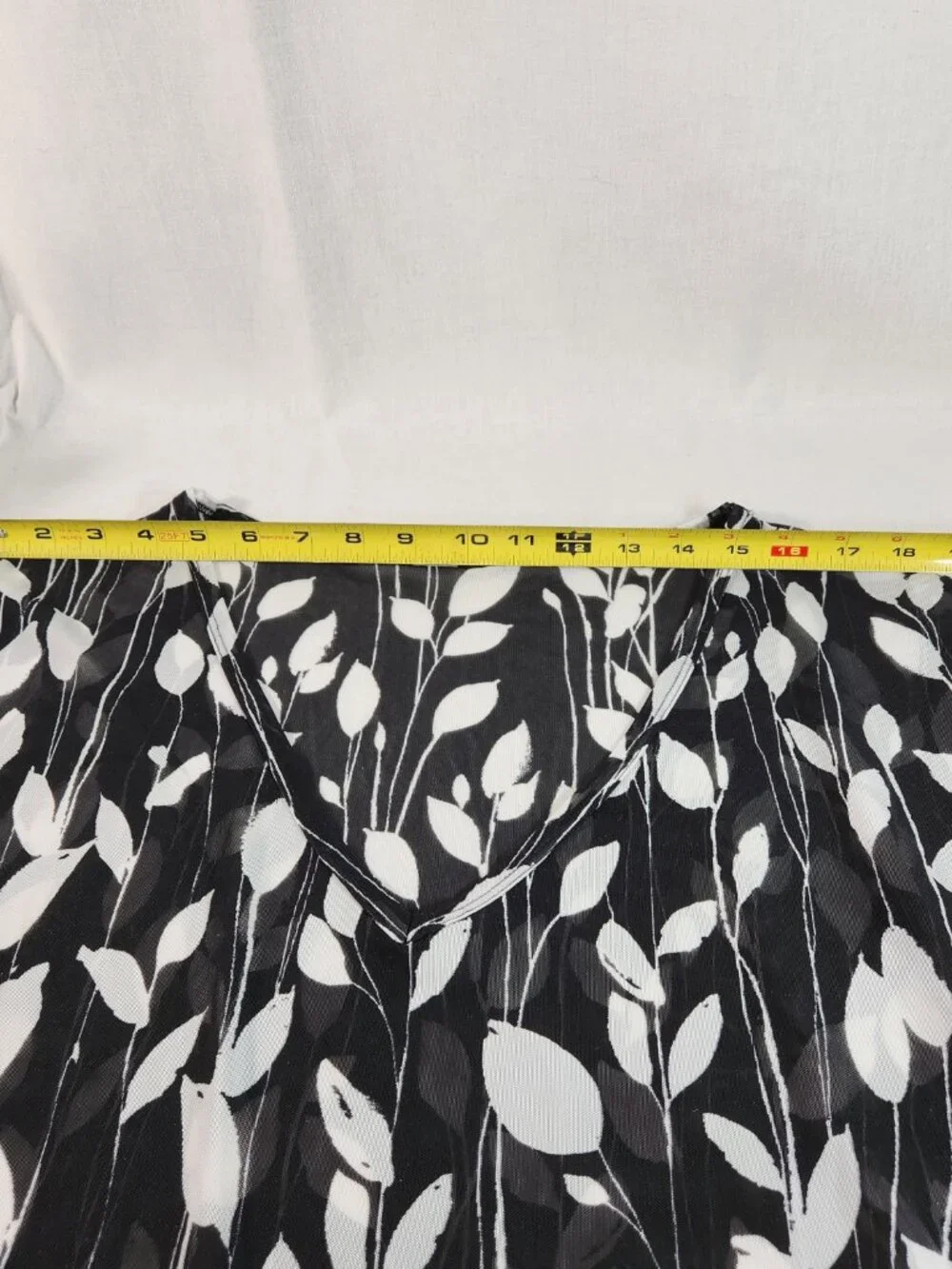 Anne Cole Swimwear Tunic Top Sheer Black White Short Sleeve L / XL NEW w Tags - Picture 6 of 13